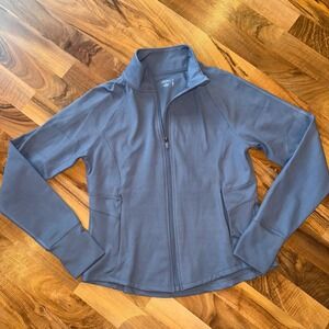Jockey Full‎ Zip Jacket Women med Thumbhole Pockets Athletic blue Gray Athletic